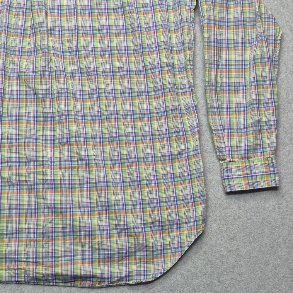 Polo Ralph Lauren Shirt Mens L Tall LT Classic Fit Plaid Long Sleeve Cotton